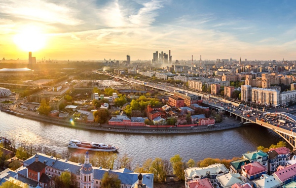 Панорама красивого города Москва, Россия  
