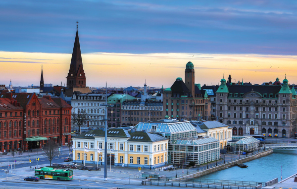 Панорама города Мальмё, Швеция