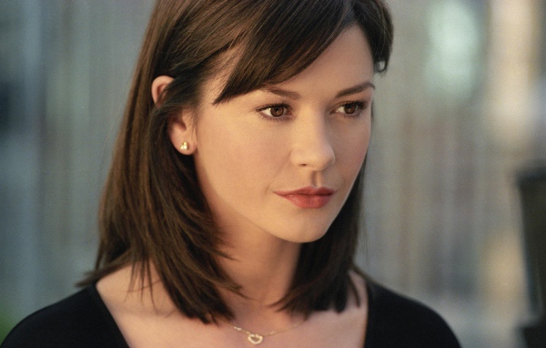 Actress Catherine Zeta-Jones in a black dress