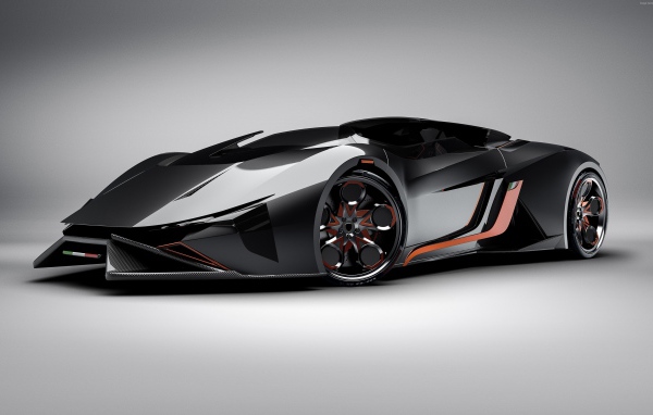 Электрический автомобиль Lamborghini Diamante на сером фоне