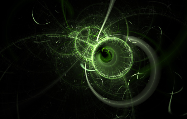 Абстрактный фрактальный рисунок с зеленым оттенком