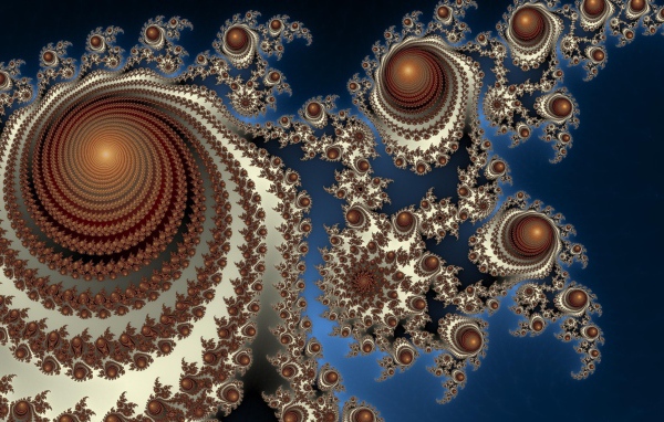 Абстрактные спирали на синем фоне