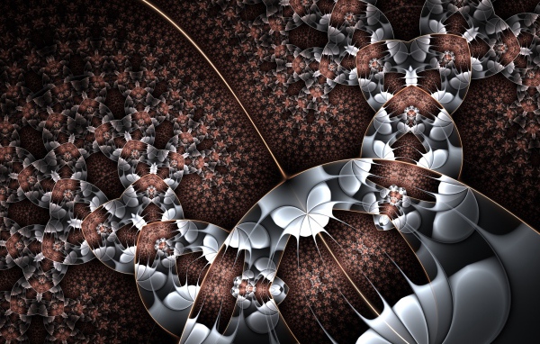 Красивый фрактальный рисунок в коричневых и серых тонах