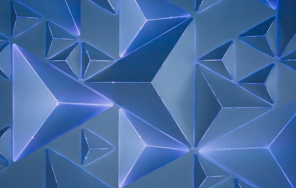 Голубые треугольники 3д графика