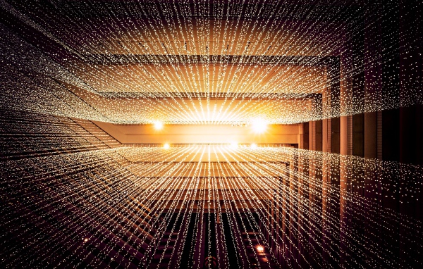 Яркие светящиеся линии, 3д графика