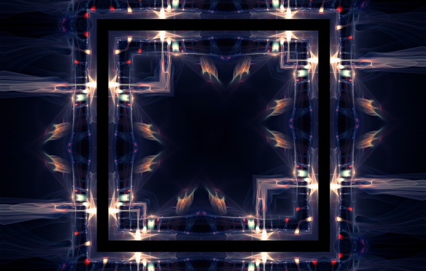 Квадрат с яркими волнами, 3д графика