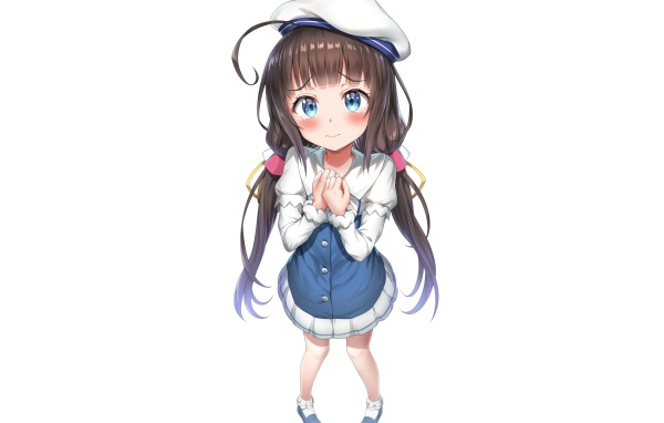Девушка Ai Hinatsuru на белом фоне, аниме Ryuuou no Oshigoto!