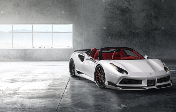 Белый спортивный кабриолет Ferrari 488 Pearl White