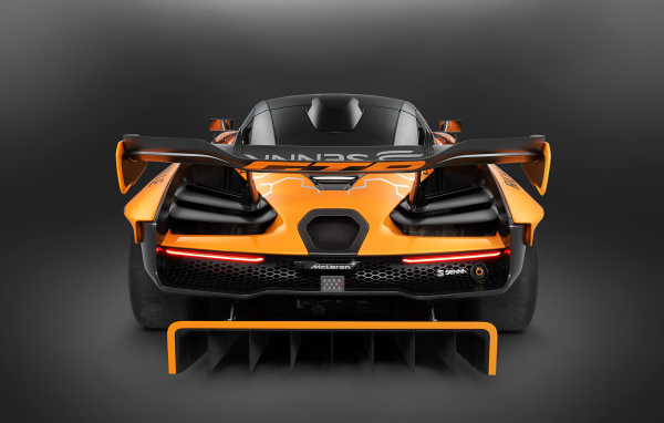 Гоночный автомобиль McLaren Senna GTR Concept 2018 года, вид сзади