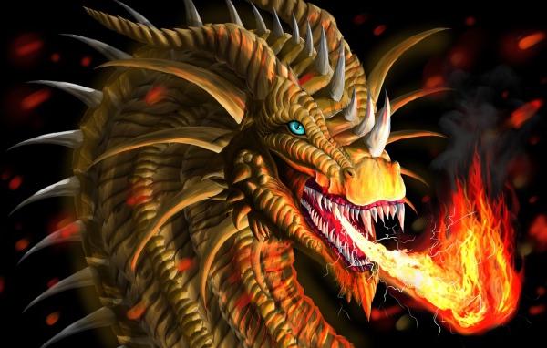 Огнедышащий дракон, фэнтези