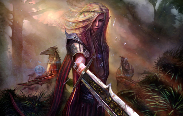 Женщина воин с мечом, фэнтези