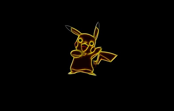 Покемон Пикачу на черном фоне