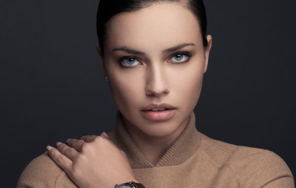 Бразильская супермодель Адриана Лима фото на сером фоне