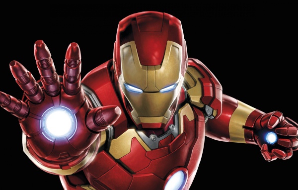 Супергерой Марвел Железный человек на черном фоне