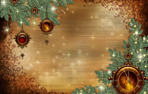 Красивый шаблон поздравительной открытки на Новый год 2019