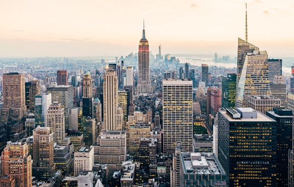 Панорама небоскребов города Нью Йорк