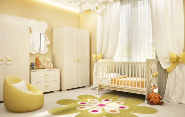 Красивая детская комната в пастельных тонах 