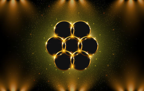 Красивый золотой цветок 3д графика