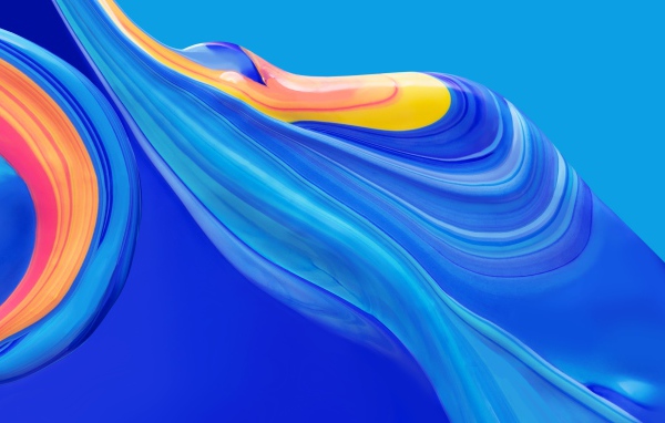 Голубая и желтая краска смешиваются на голубом фоне