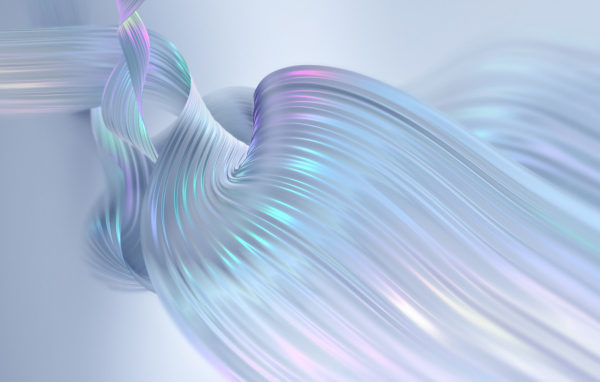 Неоновые абстрактные волны на сером фоне