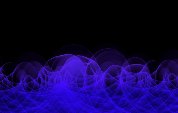 Неоновый синий дым на черном фоне