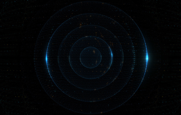 Неоновые круги на черном фоне 