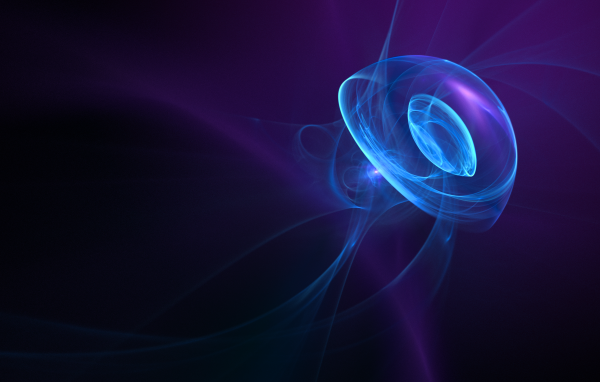 Неоновые волны на фиолетовом фоне