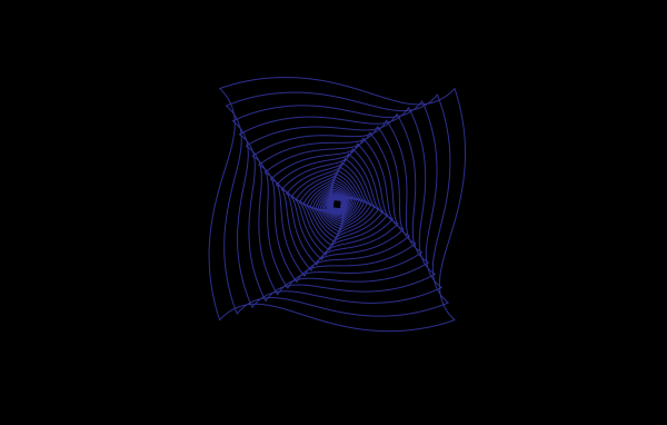 Фиолетовая фрактальная паутина на черном фоне