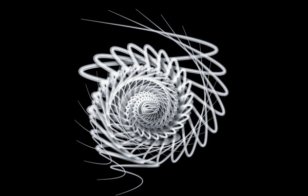 Белая спираль на черном фоне