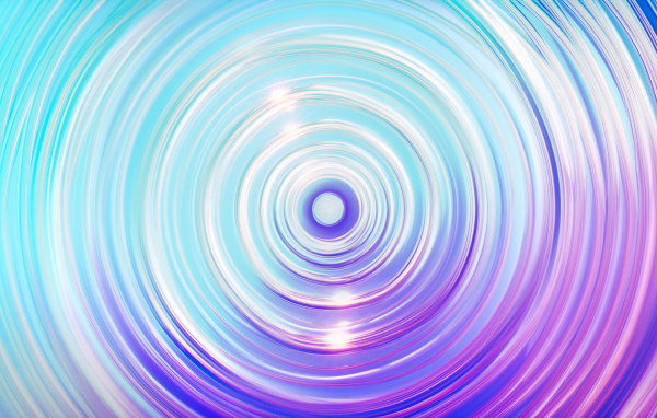 Abstract neon waves in the funnel
