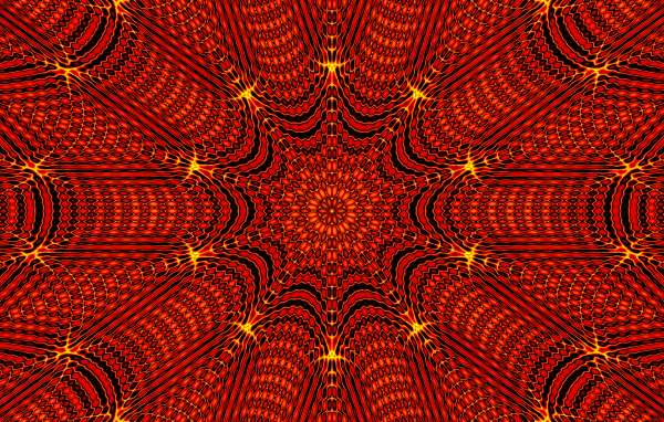 Beautiful bright orange abstract kaleidoscope pattern