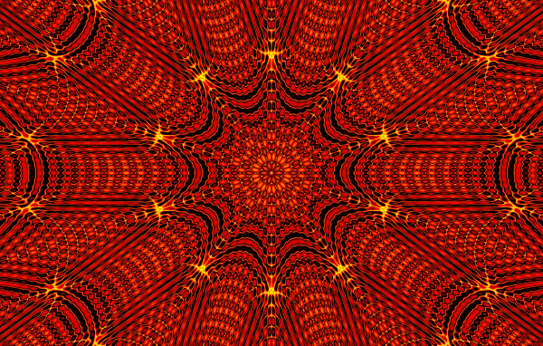 Красивый яркий оранжевый абстрактный рисунок калейдоскоп