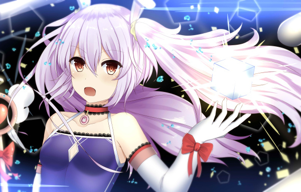 Красивая девушка с  сиреневыми волосами, аниме Azur Lane