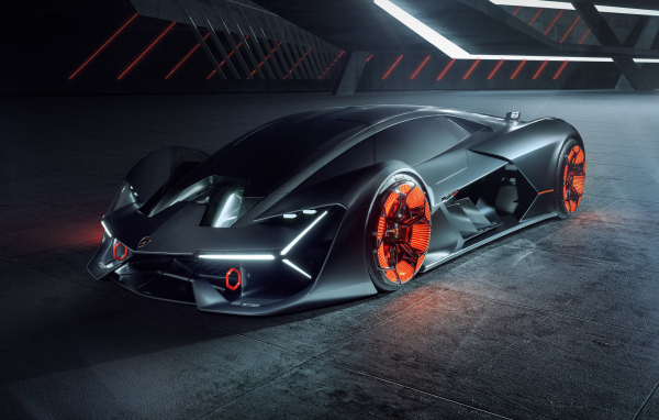 Дорогой стильный автомобиль Lamborghini Terzo Millennio 2019 года