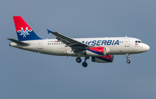 Большой пассажирский Airbus A319-100, авиакомпании Air Serbia