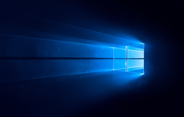 Логотип Windows 10 на синем фоне