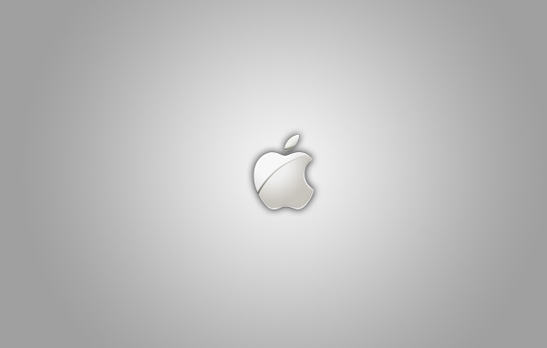 Значок Apple на сером фоне