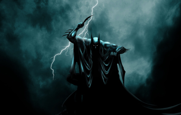 Темный рыцарь с молнией, рисунок