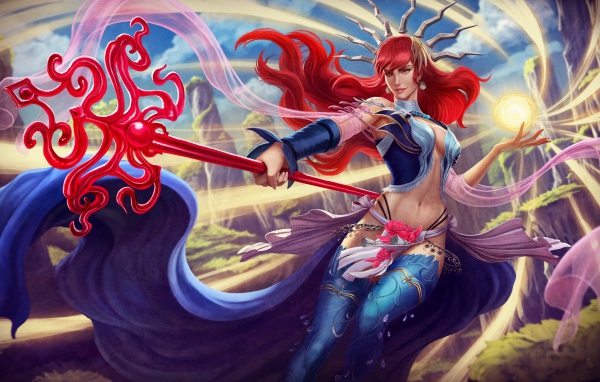 Фантастическая русалка с трезубцем в руках 