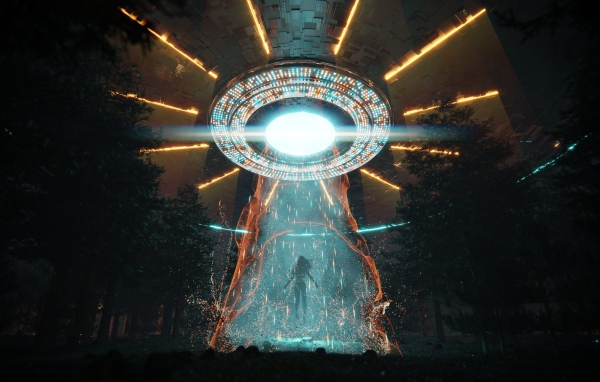 Корабль НЛО похищает женщину