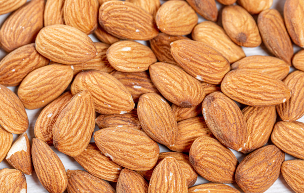 Ядра миндального ореха крупным планом