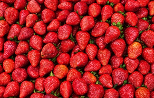 Много вкусной сладкой клубники крупным планом