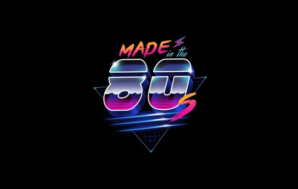 Надпись Made in 80s на черном фоне