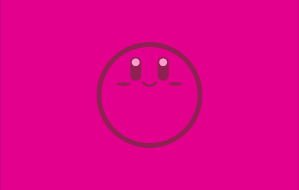 Компьютерная игра Kirby логотип на розовом фоне