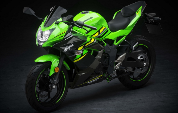 Мотоцикл  Kawasaki Ninja 125 на сером фоне