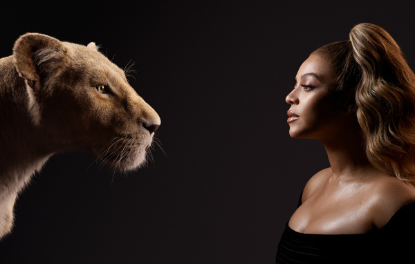 Singer Beyoncé and the lioness Nala movie The Lion King, 2019