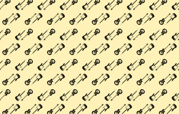 Много электрический гитар на бежевом фоне