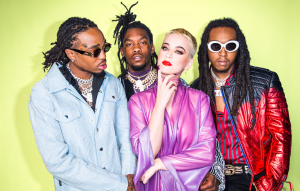 Музыкальная группа Migos и исполнительница Кэти Перри