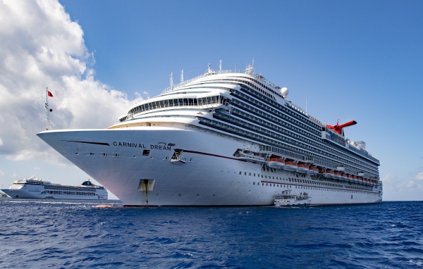 Large Carnival Dream cruise liner in the sea