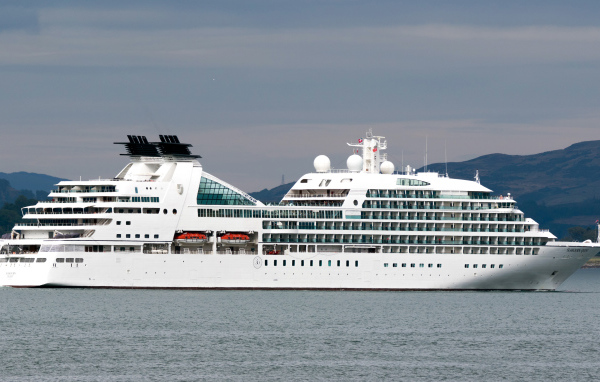 Luxury white MV Seabourn Quest cruise liner